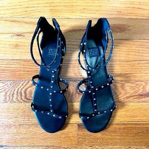 WHBM Basil Black studded Sandal. Size 8
